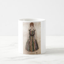 Egon Schiele - Edith Schiele in Striped Dress 1915 mugs