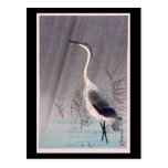 Egret in Rain by Seitei Watanabe 1851- 1918 Post Card