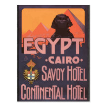 Egypt Cairo Savoy Hotel Continental Hotel, Vintage Postcard