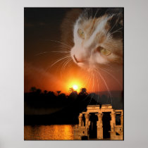 Egypt cat goddess poster