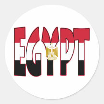 Egypt Flag/Word Round Sticker