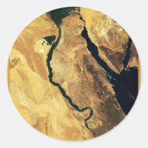 Egypt from outer space round sticker