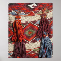 Egypt, Giza. Camel blanket at the Pyramids of