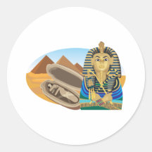 Egypt Pharaoh Round Stickers