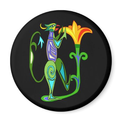 Egyptian Art Deco With A Lotus Flower Magnet by atteestude