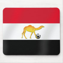 Egyptian desert camel soccer ball flag mouse pad