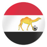 Egyptian desert camel soccer ball flag round stickers