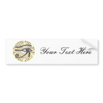 Egyptian Eye of Horus Gold and Black Bumper Stickers