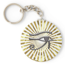Egyptian Eye of Horus Gold and Black Key Chain