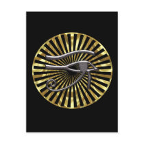 Egyptian Eye of Horus Gold and Black Postcards
