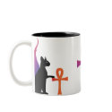 Egyptian Goddess Bast & Anhk cup mugs
