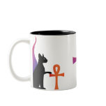 Egyptian Goddess Bast & Anhk cup mugs