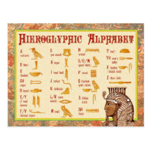 Egyptian Hieroglyphic Alphabet Chart Postcard