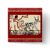 Egyptian Plough 1200 BC Button