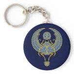 Egyptian Winged Scarab, Blue Key Chain