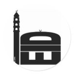 Eid Card Mosque Design Round Sticker