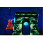 Eiffel Tower and Arc de Triomphe with moon photo sculptures
