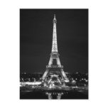Eiffel Tower at Night - B/W