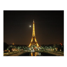 Eiffel Tower at Night Postcard