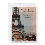 Eiffel Tower at Sunrise Vintage Style invitations
