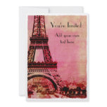 Eiffel Tower at Sunset Vintage Style invitations