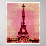 Eiffel Tower at Sunset Vintage Style posters
