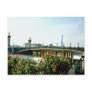 Eiffel Tower, barges, Paris, France  flowers Post Card