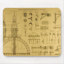 Eiffel Tower Blueprints Mouse Pads