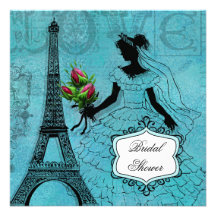 Eiffel Tower Bride T-shirts and Gifts Invitations