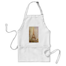 Eiffel Tower by Seurat, Vintage Pointillism Art Apron