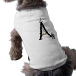 Eiffel Tower Cartoon Dog T Shirt