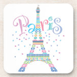 Eiffel Tower Confetti cork coaster set