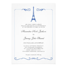 Eiffel Tower Elegant Wedding Invitation