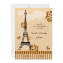 Eiffel Tower French Bridal Shower Invitation