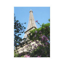 Eiffel Tower Garden Canvas Prints