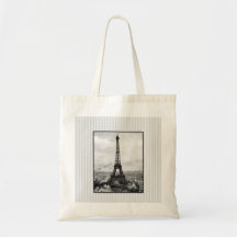 Eiffel Tower In Paris Striped Vintage Bags