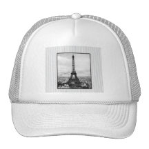 Eiffel Tower In Paris Striped Vintage Mesh Hat