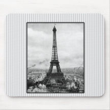 Eiffel Tower In Paris Striped Vintage Mouse Pad