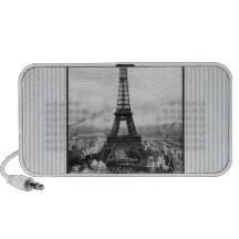 Eiffel Tower In Paris Striped Vintage iPhone Speakers