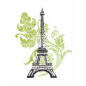 Eiffel Tower on Green Design T-Shirt