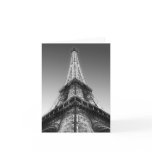 Eiffel Tower Paris Blank Note Card Black White