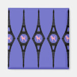 Eiffel Tower Pink Poodle Fridge Magnets