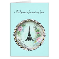 Eiffel Tower Pink Roses and Zebra Print