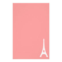 Eiffel Tower Pink Stationery Design