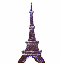 Eiffel Tower Pointillism Pin Brooch Photo Cut Out