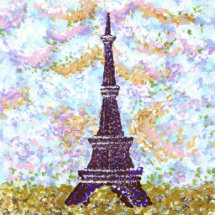 Eiffel Tower Pointillism With Sky Sculpture Brooch Photo Cutout