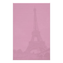 Eiffel Tower Purple Stationery Paper