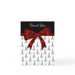 Eiffel Tower Red Bow Thank You Card
