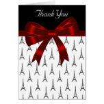Eiffel Tower Red Bow Thank You Card