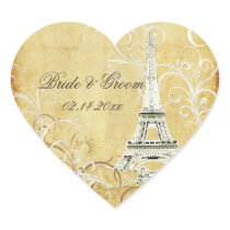 Eiffel Tower + vintage pearl swirls stickers